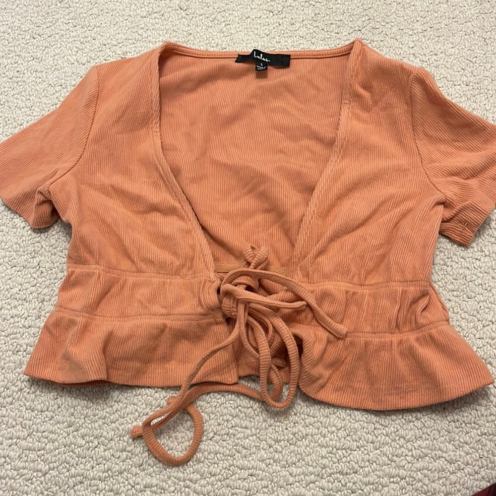 Lulus orange tie shirt